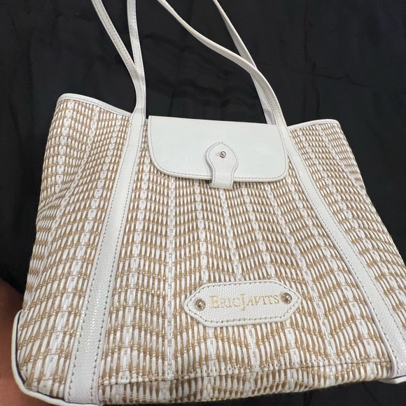 Eric Javits White and Brown Woven Tote - Picture 12 of 13
